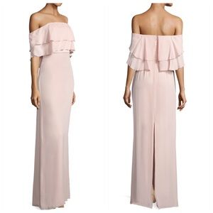 Pink Blush Silk Off-the-Shoulder Gown - NWT
